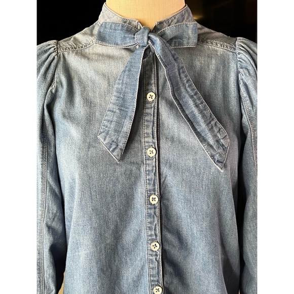 Anthropologie Pilcro Tie Neck Blouse XXS - Picture 3 of 16